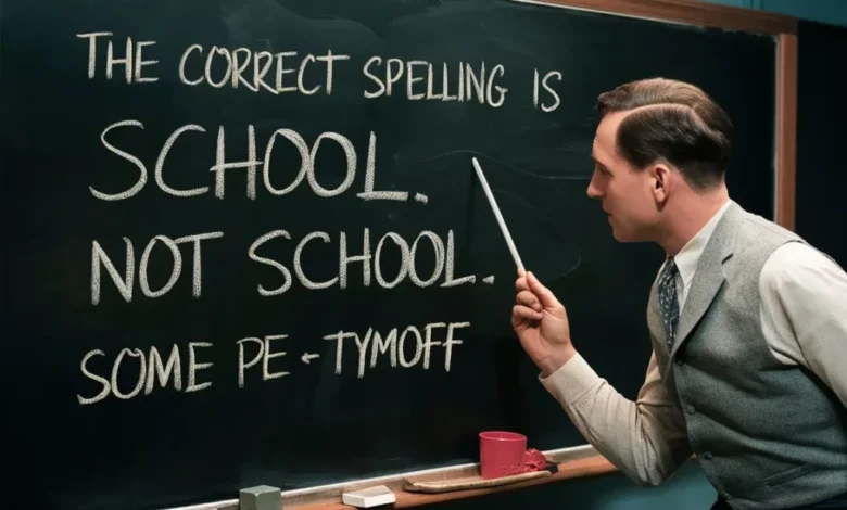 the correct spelling is school not school. some pe - tymoff